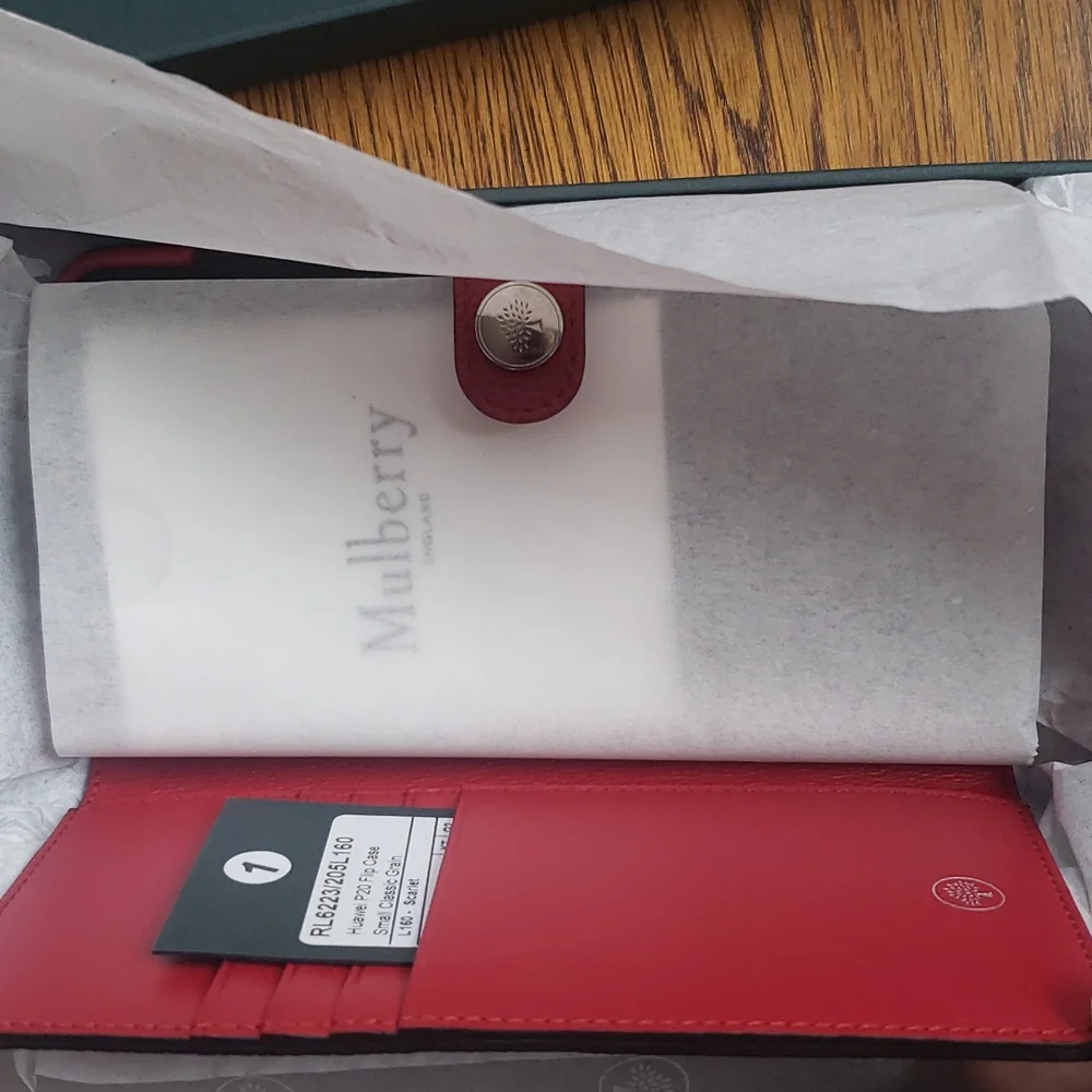 NWT Mulberry Huawei Pro 20 Flip Case Scarlet Red